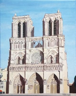 Notre-Dame de Paris : Peinture a l'huile sur toile de Jean-Luc Tranchand